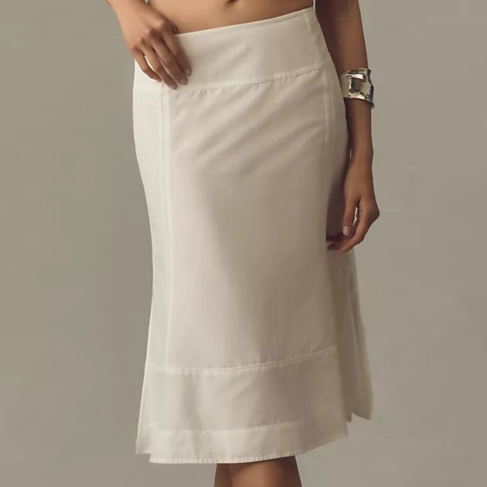 Anthropologie Sheer Seamed Fluted Midi Skirt (NEW - Picture 2 of 4